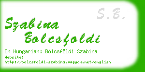szabina bolcsfoldi business card