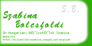 szabina bolcsfoldi business card